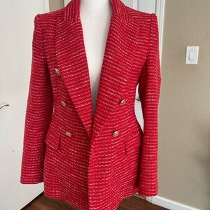 Zara red blazer , fitted blazer